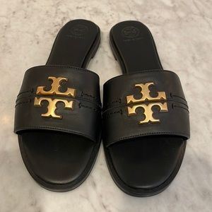 Tory Burch Woman’s Black Everly High Frequency Slide Sandal Size 9